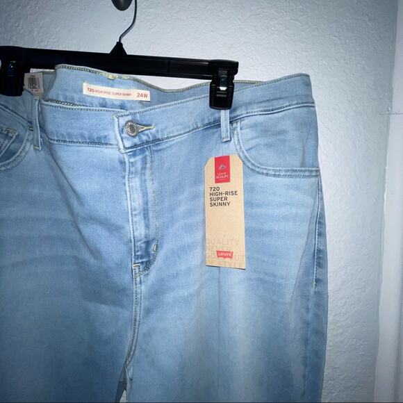 Levi’s 720 High Rise Super Skinny Azurite Jeans Silhouette Curve Modern 24W - Picture 3 of 5